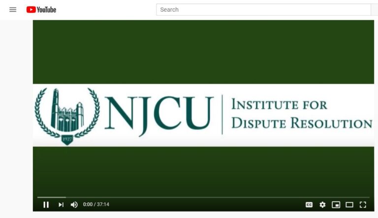 Institute for Dispute Resolution at New Jersey City University Launches Youtube Channel